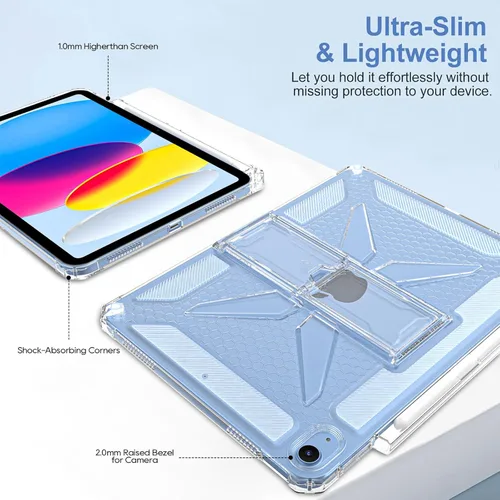 Miniatura 4 de Clear Stand Case for iPad Air 3 (Air 3rd Generation) 10.5 inch 2019 & iPad Pro 10.5 inch 2017 with Pencil Holder/Kickstand Soft TPU Back Silicone