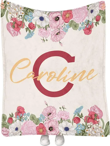 Miniatura 26 de Manta de bebé personalizada para niñas con nombre, manta de bebé personalizada con nombre, manta de envoltura floral para recién nacidos, niños