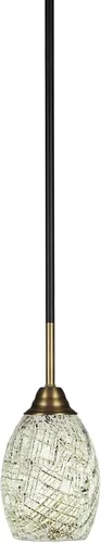Miniatura 296 de Toltec Lighting Paramount - Mini colgante de 1 luz en acabado negro mate con cristal de arte perla de 7 pulgadas y estilo negro