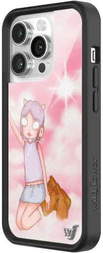 Miniatura 2 de Wildflower Carcasas – Compatible con iPhone 14 Pro Protector negro parachoques, certificado de prueba de caída de 6.5 pies, propiedad de mujeres