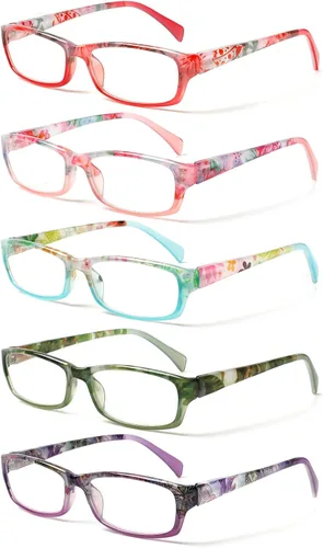 Miniatura 12 de Kerecsen - Lentes para computadora y lectura, para mujer, con bloqueo de luz azul, diseño moderno con estampados, ideales para lectura y uso diario