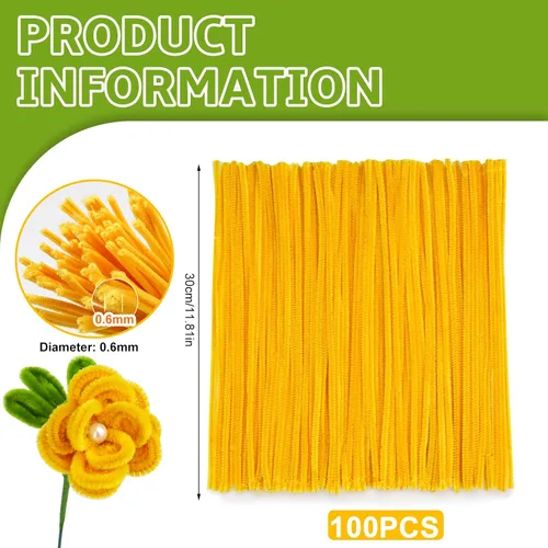 Miniatura 30 de Zlulary Juego de 100 limpiapipas de chenilla, de color sólido, para limpiar tuberías, manualidades, manualidades, decoración, tallos de felpilla Gris