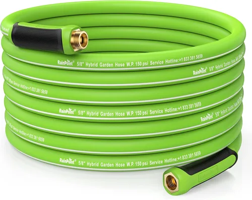 Miniatura 13 de RAINPOINT Leader - Manguera de jardín de 5 pies, manguera de agua ligera con mango giratorio, flexible, resistente, goma híbrida, con accesorios