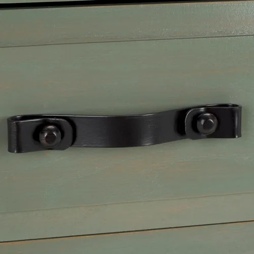 Miniatura 5 de Safavieh colección americana para el hogar Earley Mesa consola de tres cajones Color Negro Envejecido Y Nogal, Madera de olmo, Gris (French Grey)