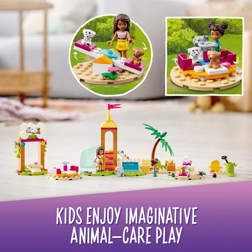 Miniatura 3 de LEGO Friends Pet Playground 41698 Kit de construcción diseñado para hacer crecer la imaginación; el juego de animales viene con Andrea y 3 juguetes