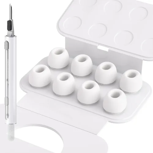 Miniatura 10 de 4 pares de puntas de silicona para Airpods Pro/Airpods Pro 2 con agujero para reducción de ruido, insertos de oído de repuesto de silicona suave