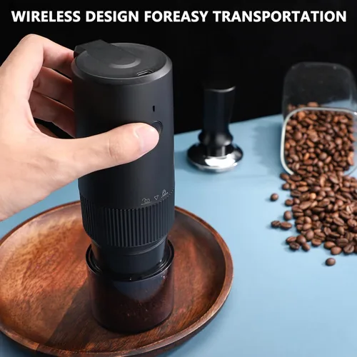 Miniatura 7 de Molinillo de café eléctrico, rebaba cónica automática con ajustes ajustables precisos (negro)