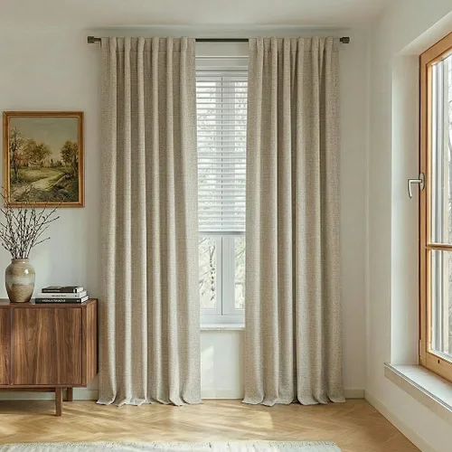 Miniatura 58 de NICETOWN Cortinas 100% opacas de 63 pulgadas de largo, 2 paneles de cortinas cortas con aislamiento térmico con forro para dormitorio, cortinas