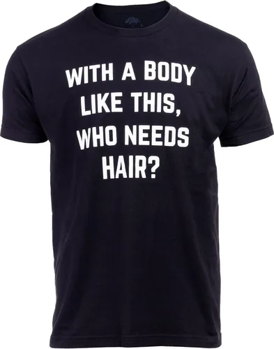 Miniatura 4 de with a body like this, Who Needs Hair Divertida camiseta sarcástica de broma de chico calvo para ancianos abuelos - (hombres, XL) negro, Negro