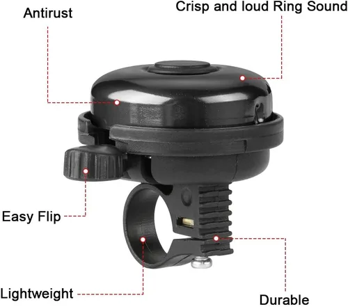 Miniatura 5 de Accmor Campana de Bicicleta Clásica, Campana de Bicicleta de Aluminio, Campana de Bicicleta de Sonido Fuerte Nítido y Claro para Adultos y Niños