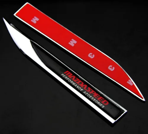 Miniatura 2 de 2 calcomanías de lujo MAZDASPEED para guardabarros laterales de coche, emblema metálico