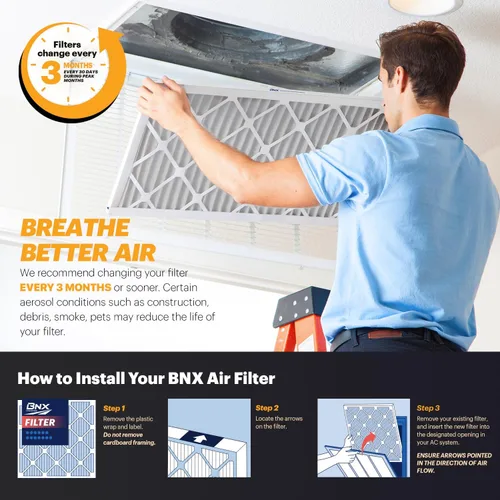 Miniatura 7 de BNX TruFilter - Filtro de aire MERV 11 de 10 x 10 x 1 pulgadas (paquete de 4) – Fabricado en Estados Unidos – Defensa contra Alérgenos Filtros