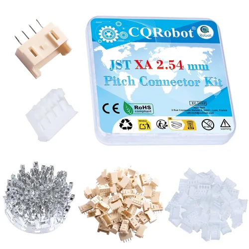Miniatura 101 de CQRobot JST EL 4.5 mm de paso 2 pines conector electrónico IC macho, enchufes hembra carcasa y kit de terminales de crimpado en T macho/hembra. 50