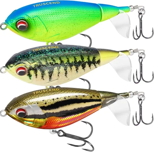 TRUSCEND PoPobait con ganchos BKK, señuelos de pesca para lubina, lucio, lucio, perca almizclada, señuelo flotante para agua dulce o salada,
