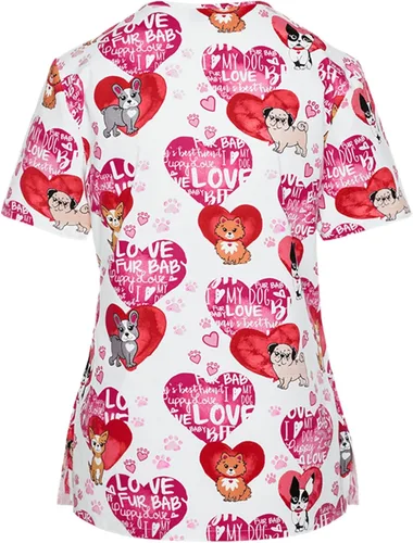 Miniatura 2 de SGASY Scrubs for Women Set Print Short Sleeve V Neck Nurse Uniforms Cozy Fit Scrubs Women Workwear Healthcare Shirts