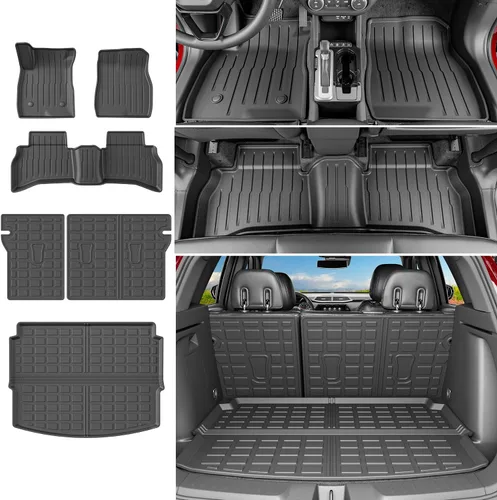 Miniatura 35 de powoq Tapete de suelo compatible con Honda Pilot 2016-2022 con alfombrilla de respaldo, forro de carga de repuesto para accesorios Honda Pilot