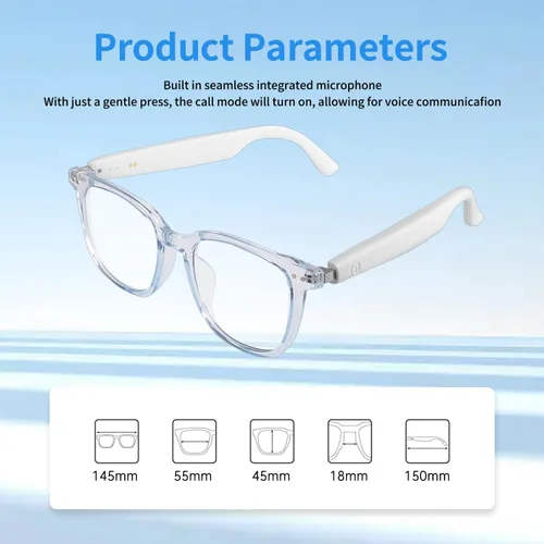 Miniatura 3 de Gafas inteligentes para mujeres y hombres, anteojos de audio Bluetooth con lentes que cambian de color, altavoces de sonido de oído abierto, carga