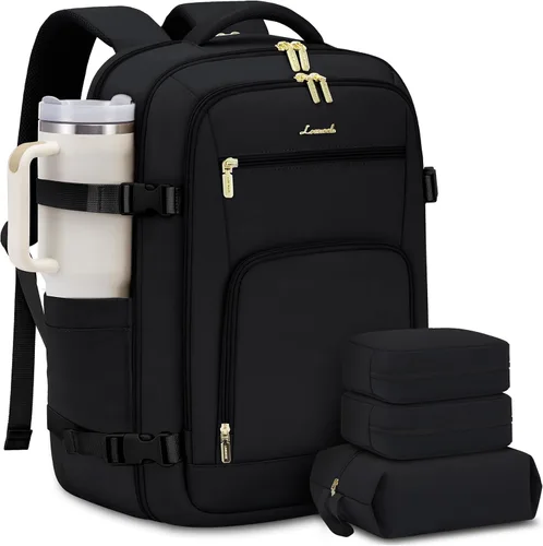Miniatura 26 de LOVEVOOK Mochila de viaje para mujer y hombre, Beige, Mochilas de viaje