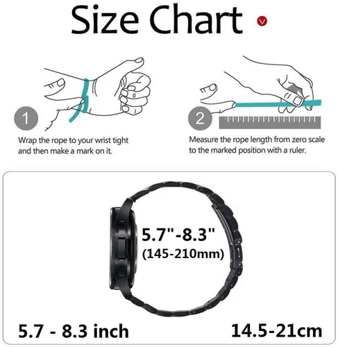 Miniatura 5 de OTOPO No Gap - Correa de metal compatible con Galaxy Watch 6 Classic de 1.850 in 1.693 in, Watch 6 5 4 Band 1.575 in 1.732 in, Watch 5 Pro, Watch 4