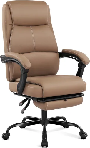 Miniatura 10 de Misolant Silla de oficina grande y alta con reposapiés, silla de escritorio de respaldo alto con reposabrazos de varillaje, sillas ejecutivas Rosa