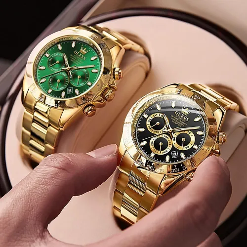 Miniatura 4 de OLEVS reloj mecánico automático, reloj de cuerda automático de lujo para hombre a prueba de agua, acero inoxidable.