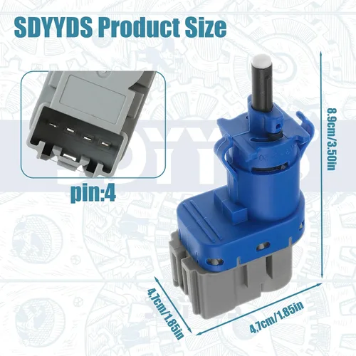 Miniatura 4 de Nuevo Interruptor de Luz de Freno de 4 Pines Compatible con Ford F-150 F-250 F-350 Focus/Mazda 2 3 5 6 / Lincoln MKC MKT OEM:4838697 / 8T4T-9G854-AA