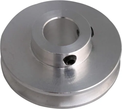 Miniatura 8 de 1.2x0.6x0.3 in aleación de aluminio de plata 0.3 in fijo sola rueda de polea en forma de V de orificio único para eje de motor 0.1-0.2 in PU correa