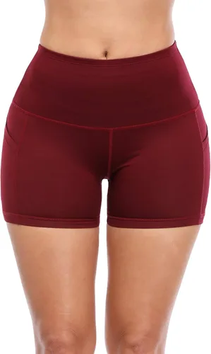 Miniatura 3 de CADMUS - Pantalones cortos deportivos de tiro alto para mujer, para yoga, acondicionamiento físico y correr, con bolsillos profundos