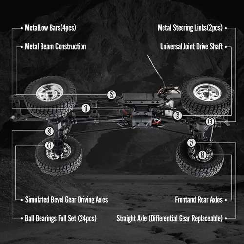 Miniatura 8 de BEEZRC FMS 1/18 RC Crawler FCX18 Chevy K10 RC Truck RTR RC Car Modelo oficial licenciado de auto 4.97 mph 4WD 900mAh Hobby RC Cars Auto a control