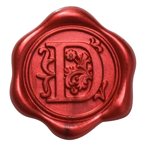 Miniatura 8 de Yoption 50 calcomanías adhesivas para sellos de cera con letra roja metálica, sellos de sobre, sellos de sobre, calcomanías de cera autoadhesivas