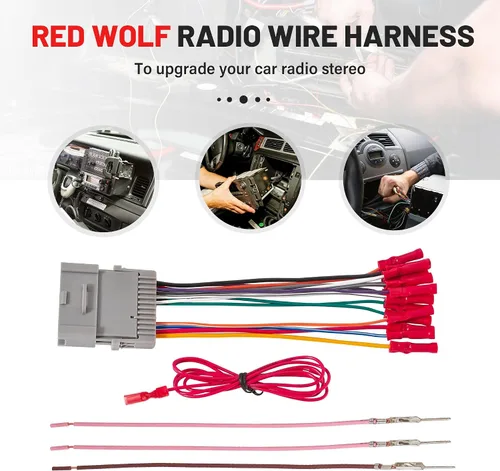Miniatura 6 de RED WOLF Arnés de cableado estéreo para automóvil para GMC Envoy Sierra 2002-2008, Chevy Silverado Impala con conector a tope de instalación