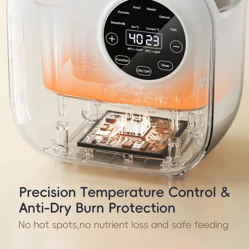 Miniatura 3 de Calentador de biberones doble 10 en 1 para leche materna o fórmula, control preciso de temperatura, temporizador, esterilización, descongelación