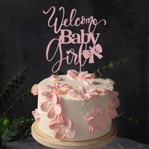 Miniatura 5 de Decoración de bienvenida para tartas de bebé niña, baby shower, baby shower, recién nacida, espectáculo de género para niña, decoración de fiesta