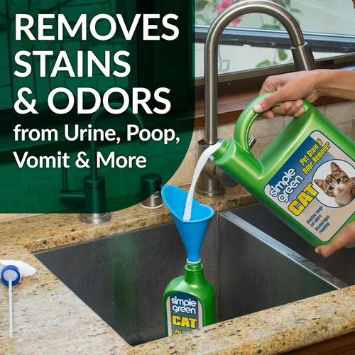 Miniatura 3 de Simple Green Removedor de manchas y olores para gatos, limpiador enzimático para orina, heces, sangre, vómito