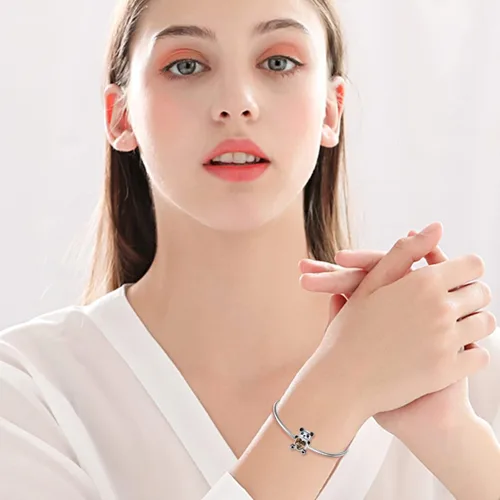 Miniatura 3 de LONAGO Abalorio de fotos personalizado para pulsera de plata de ley personalizable para regalo para mujeres y niñas, Plata esterlina, Circonita