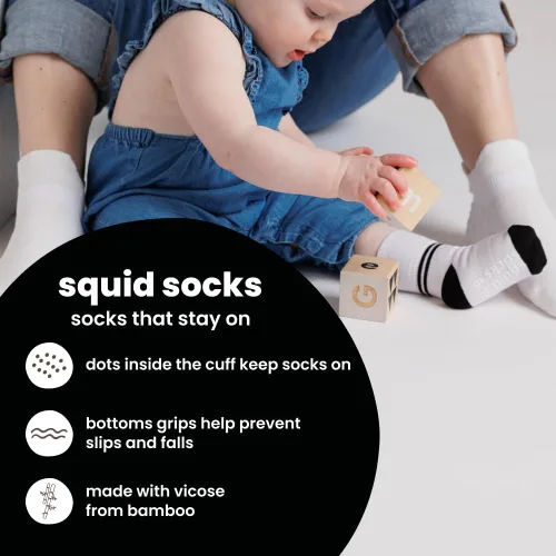 Miniatura 40 de squid socks Calcetines de viscosa de bambú 0-6M, 6-12M, 12-24M y 2T-3T Calcetines que se mantienen puestos