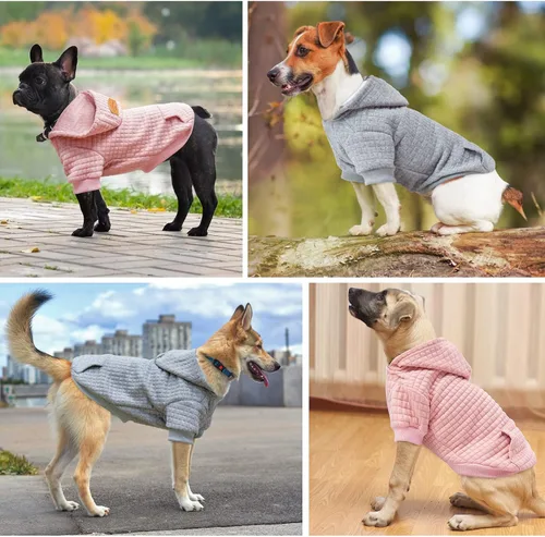 Miniatura 7 de BEAUTYZOO Sudadera con capucha para perro pequeño con bolsillos, ropa para perros pequeños y medianos, niño y niña, abrigos de algodón laminado tipo