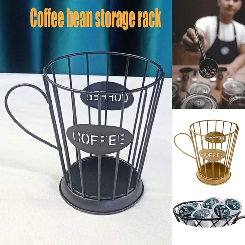Miniatura 4 de Owill-home Soporte para cápsulas de café y taza organizadora, soporte de metal para tazas de café expreso, soporte para crema de café, soporte