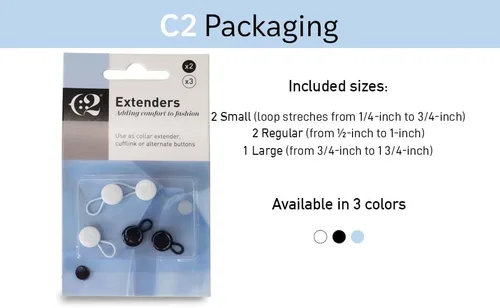 Miniatura 4 de Extensor elástico de cuello de camisa, paquete de 5 extensores de cuello para camisa de vestir, extensor de botón no metálico para camisas