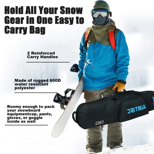 Miniatura 6 de Bolsa de Snowboard Acolchada AUMTISC para Viajes Aéreos, Bolsas de Viaje para Snowboard para Volar con Bolsillos para Equipo, Disponible en Longitud