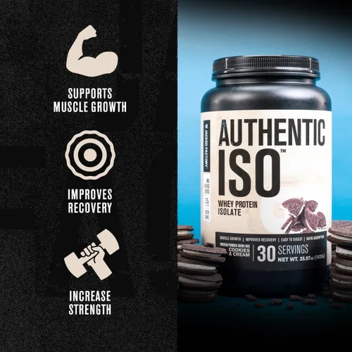 Miniatura 3 de Jacked Factory Auténtico polvo aislado de proteína de suero ISO, bajo en carbohidratos, proteína de construcción muscular sin OMG sin rellenos