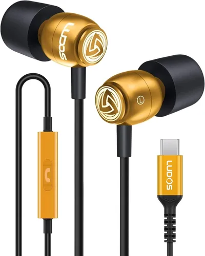 Miniatura 12 de Auriculares con cable Ludos Clamor, auriculares intraaurales, 5 años de garantía, auriculares con micrófono, auriculares con aislamiento de ruido