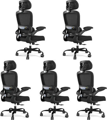 Miniatura 24 de TRALT Silla de oficina ergonómica, silla de escritorio de malla para el hogar de 330 libras, sillas de escritorio de oficina con ruedas, cómodas