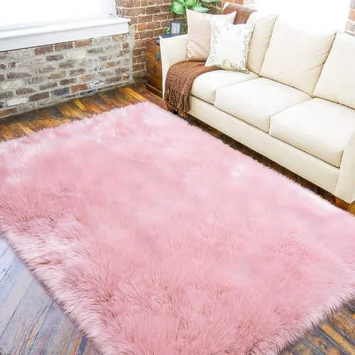 Miniatura 27 de LOCHAS Alfombra mullida ultrasuave, alfombra de pelo sintético de oveja, para el dormitorio, para colocar junto a la cama, para la sala