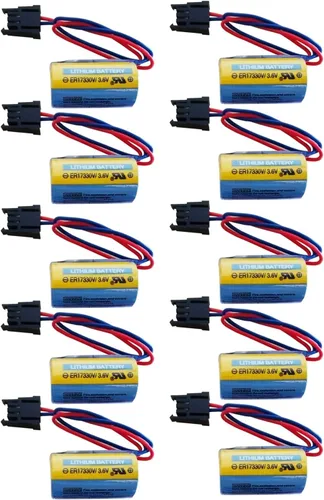 Miniatura 9 de 2 baterías PLC ER17330V/3.6V 1700mAh A6BAT MR-BAT con enchufe para sistema CNC FANUC