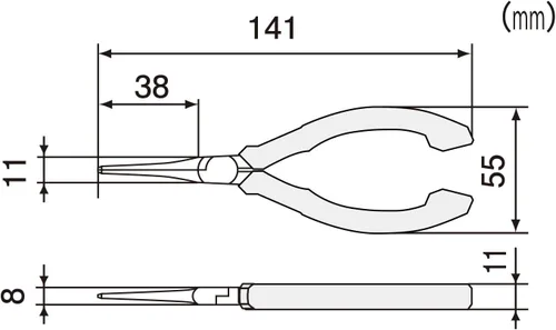 Miniatura 7 de Engineer Compact Precision Alicates de punta larga compactos (punta de aguja), grado profesional, ESD seguro con mordazas de acero al carbono.