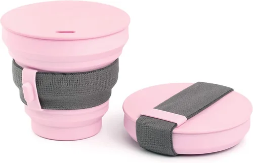 Miniatura 10 de Taza de café plegable HuNu con tapa - Taza de silicona plegable reutilizable y apta para microondas, taza plegable, taza de viaje portátil