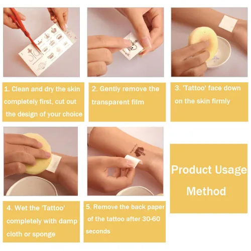 Miniatura 7 de 10 hojas de calcomanías temporales de henna de henna 5P negro + 5P marrón, calcomanías de tatuaje para mujeres, calcomanías de arte corporal para 5