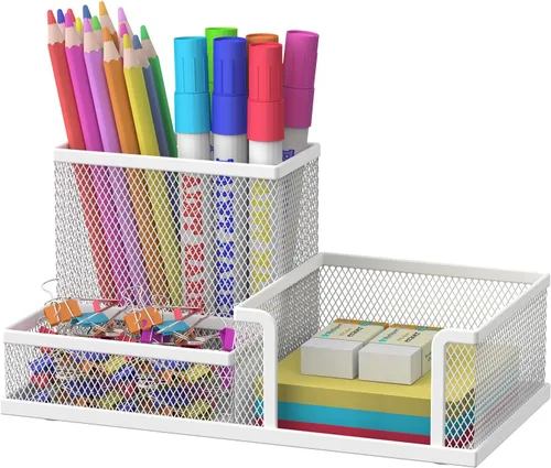 Miniatura 10 de SUPEASY Organizador de Escritorio Porta Lápices, Organizador de Suministros de Oficina con 3 Compartimentos, Accesorios de Escritorio y Negro