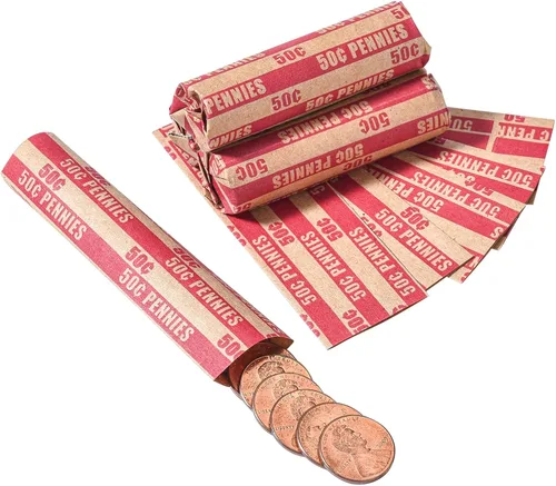 Miniatura 10 de Sumerfnt Rollos de Envoltorios para Monedas de Dólar, Solo Dólares, Rollos de Dólar Planos 110 Piezas